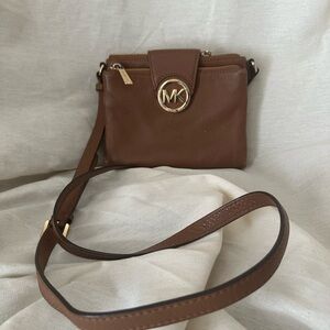 Michael kors - Bifold Small Brown Pebbled Leather Crossbody Shoulder Handbag